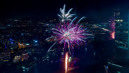 Fireworks Over Story Bridge in Brisbane Australia | Riverfire Festival Queensland, Australia