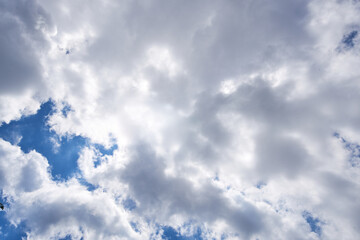 The blue sky is white clouds