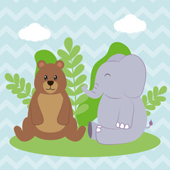 elephant and bear