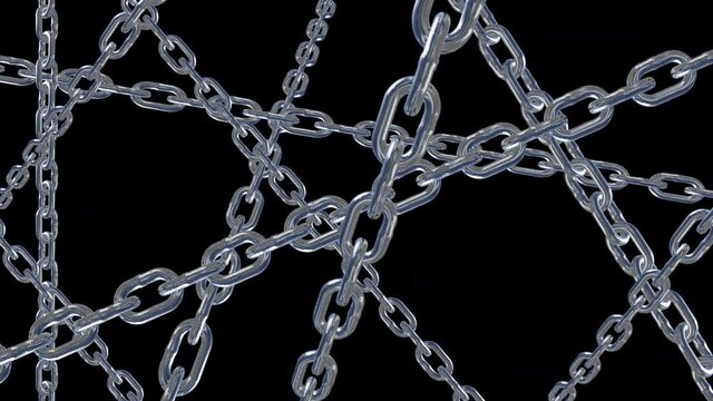 metal chain link connection loop animation