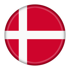 Obraz premium Denmark flag button 3d illustration with clipping path