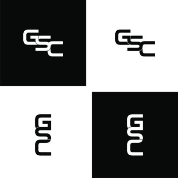 gsc letter original monogram logo design set
