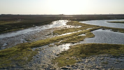 View of the Bolsa Chica Wetlands in Orange County, California 