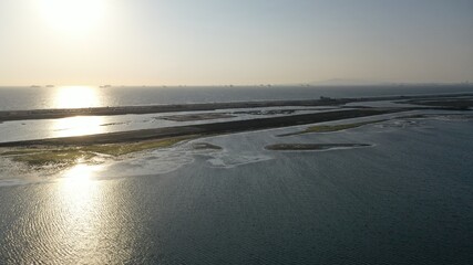View of the Bolsa Chica Wetlands in Orange County, California 