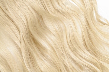 close up of single piece clip in wavy platinum blonde synthetic hair extensions