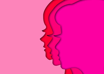 抽象的な女性の横顔のイラスト