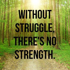 Without struggle, there's no strength:Inspirational and motivational and quote Design in...