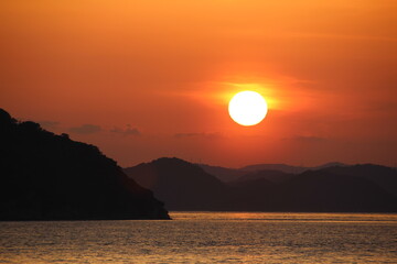 Sunset over Takamatsu Bay, Japan.