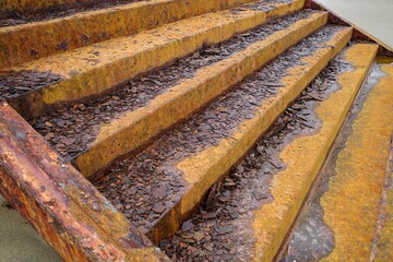 Rusty steel stairs