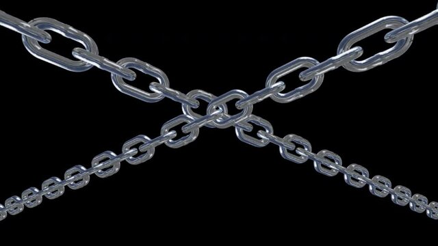 metal chain link connection loop animation