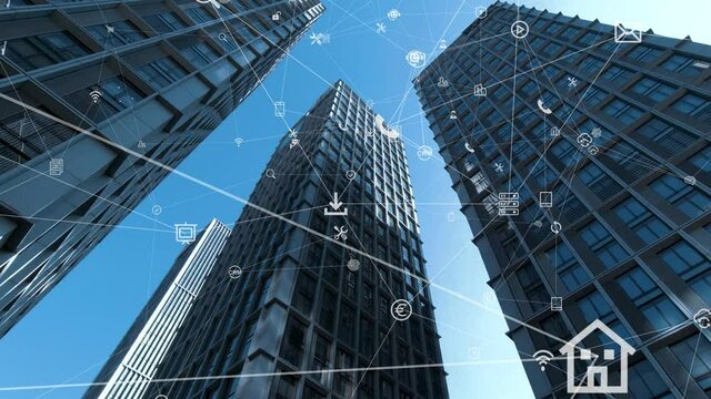  Futuristic network concept, city Technology