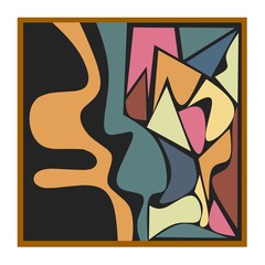 Abstract mid century modern wall art. Art deco for living room and office. Retro wall Decorations. Large wall decor.