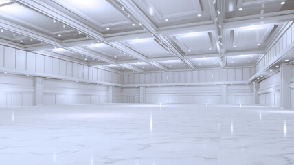 Empty convention hall center. backdrop for convention stands.3d render.