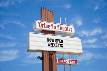Vintage Drive-in theater sign  - Powered by Adobe