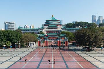 March 1, 2021 - Chongqing - China: Day view of the Great Hall of the People and People's Square