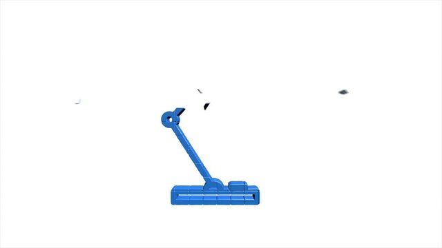 Office icon. Web 3D pixel icon set. Office, great design for any purposes. Motion graphics.