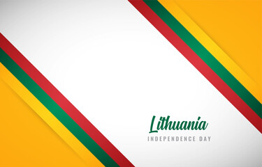 Happy Independence day of Lithuania with Creative Lithuania national country flag greeting background