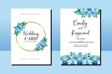 Fototapeta na wymiar Wedding invitation frame set, floral watercolor hand drawn Orchid Flower design Invitation Card Template