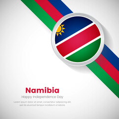 Creative Namibia national flag on circle. Independence day of Namibia country with classic background