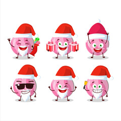 Santa Claus emoticons with pink candy cartoon character