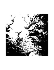 abstract brush with black on white background