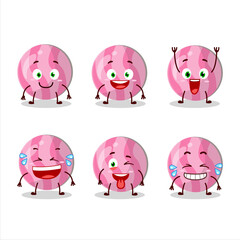 Cartoon character of pink candy with smile expression