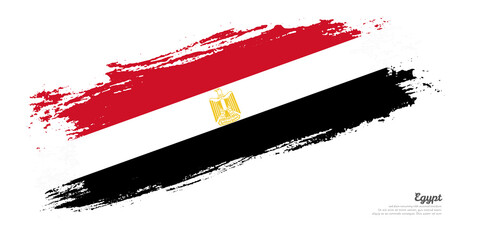 Hand painted brush flag of Egypt country with stylish flag on white background