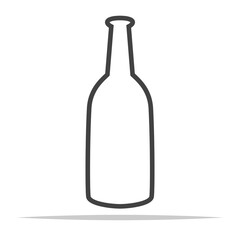 Glass bottle outline icon vector isolated
