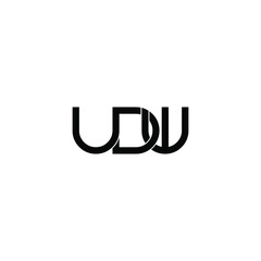 udw letter original monogram logo design