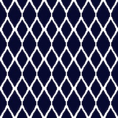 Naklejka premium Geometric ikat pattern ethnic tribal textile American African fabric mandalas motif native boho bohemian carpet aztec