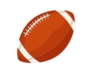 Vector American football ball in cartoon style. Sport games. Illustration isolated on white background
