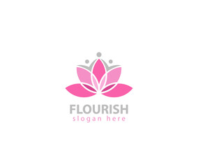 Lotus flourish people logo 
