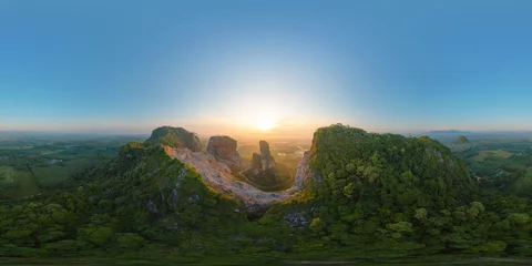 Crédence de cuisine en verre imprimé Monts Huang 360 panorama by 180 degrees angle seamless panorama of Khao Kuha at Songkhla. Mountain hill with green forest trees. Nature landscape background in Thailand. Huangshan mountain.