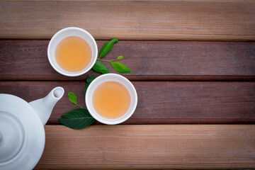 top view of tradition nature green tea