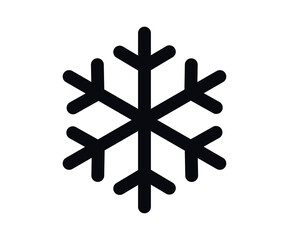 Snowflake vector icon on grey background.