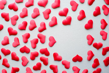 Love Valentines day romantic background. hearts and roses beautiful.Empty space Valentines day background with red hearts