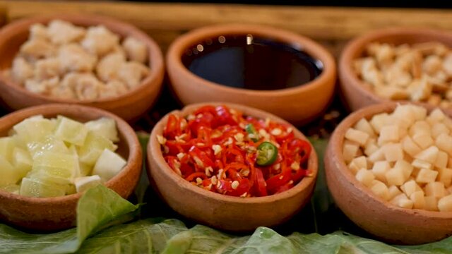 Miang kham - A royal leaf wrap appetizer.