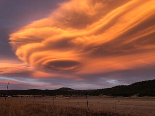 Strange cloud formations at sunset