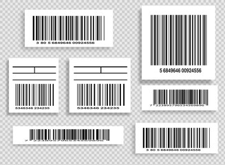 Barcode isolated on transparent background. Vector icon