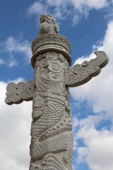 Fototapeta na wymiar Stone Pillar, Louise McKinney Park, Edmonton, Alberta
