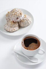 Coffee and cookies with nuts