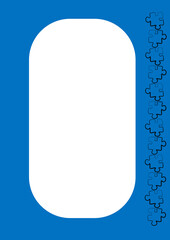 Vertical illustration format A4 - the design of the screen of the phone or tablet for inscriptions and photos