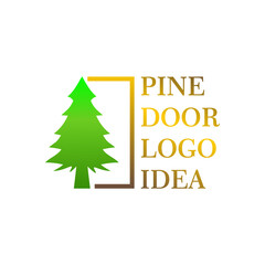 Fototapeta na wymiar simple Pine tree logo design template. Abstract tree forest icon