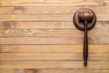 Fototapeta premium Judge's gavel on wooden background