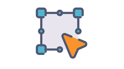 anchor vector pointer single isolated icon with flat dash or dashed style