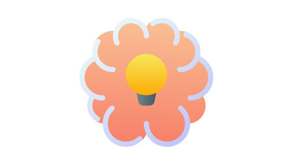 brain idea bulb single isolated icon with smooth style
