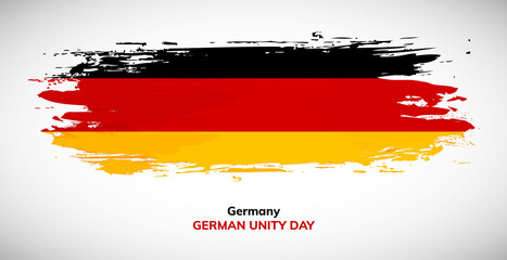 Happy german unity day of Germany. Brush flag of Germany vector illustration. Abstract watercolor national flag background