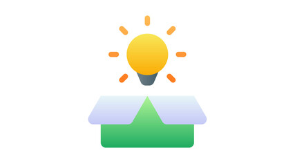 Fototapeta na wymiar idea out of box light bulb single isolated icon with smooth style