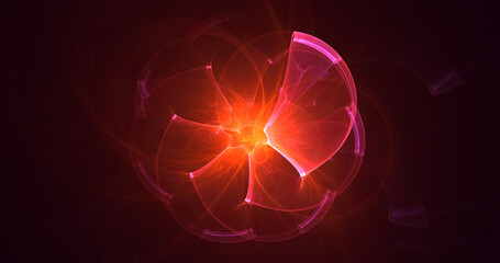 3D rendering abstract colorful fractal light background