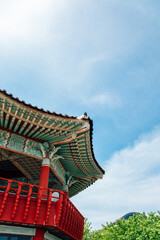 Jasan Park Korean traditional pavilion in Yeosu, Korea